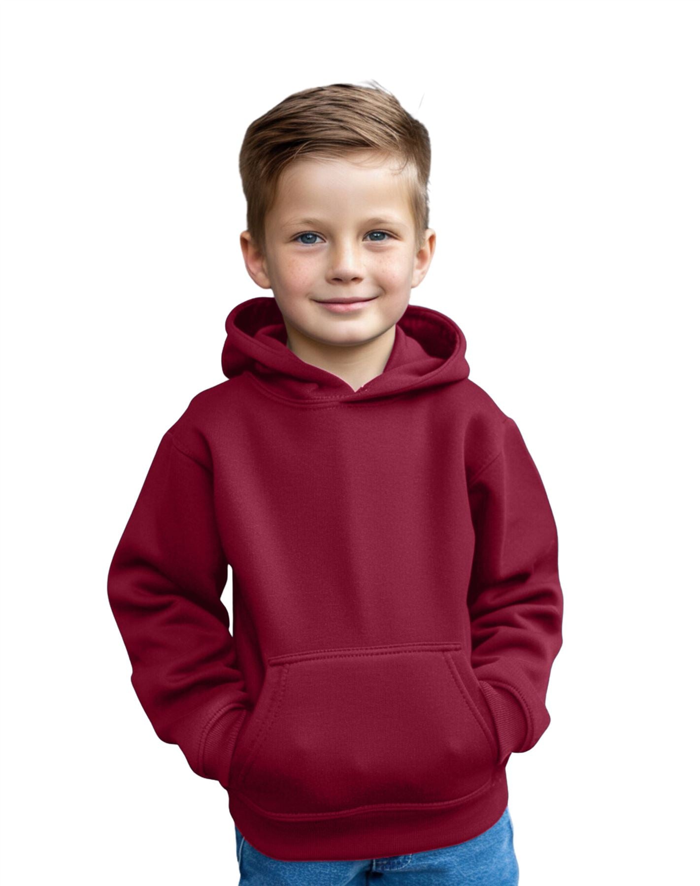 AZ400 Aykiz Kids Boys Girls Plain Pullover Hoodie Age 3-13 Years