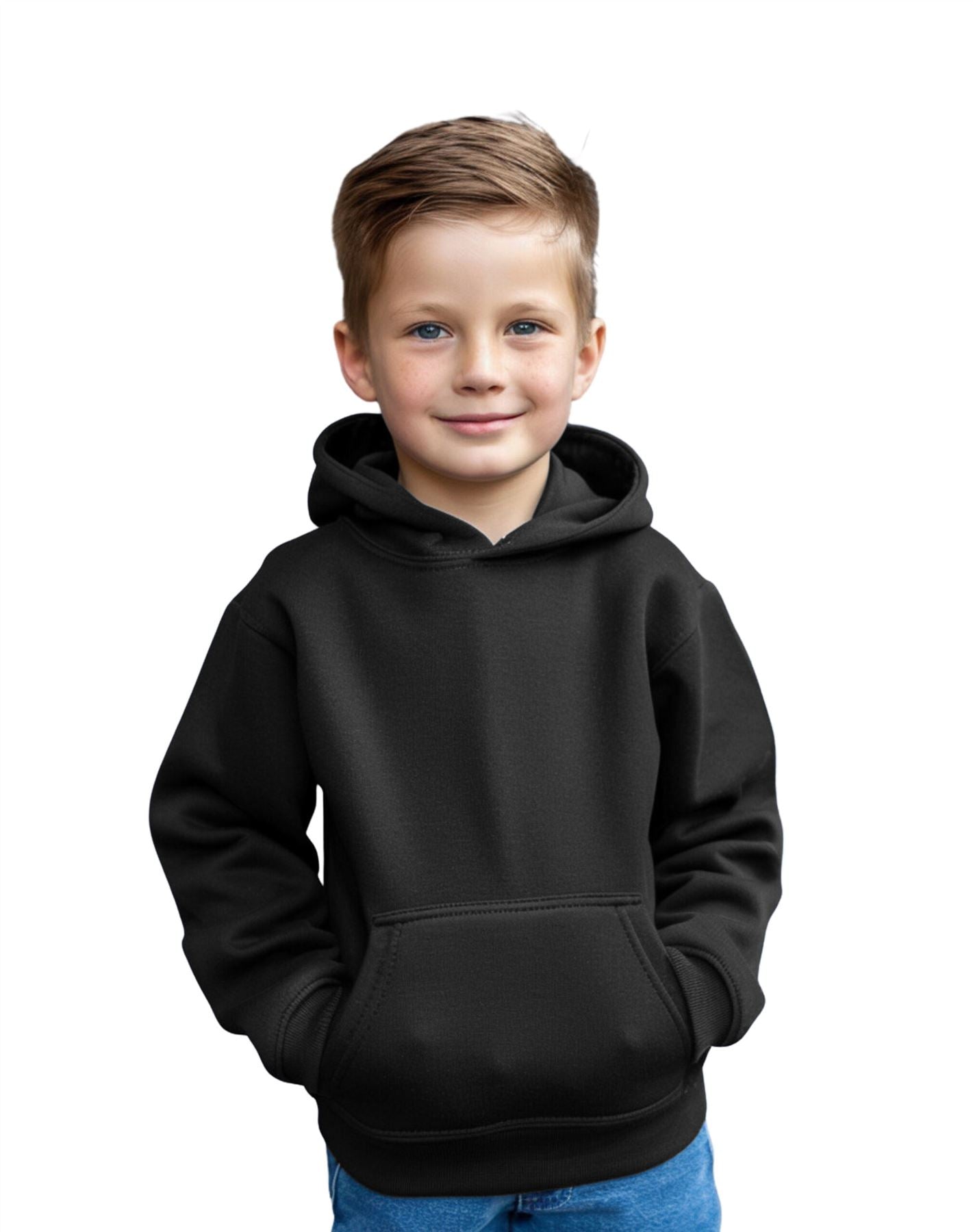 AZ400 Aykiz Kids Boys Girls Plain Pullover Hoodie Age 3-13 Years
