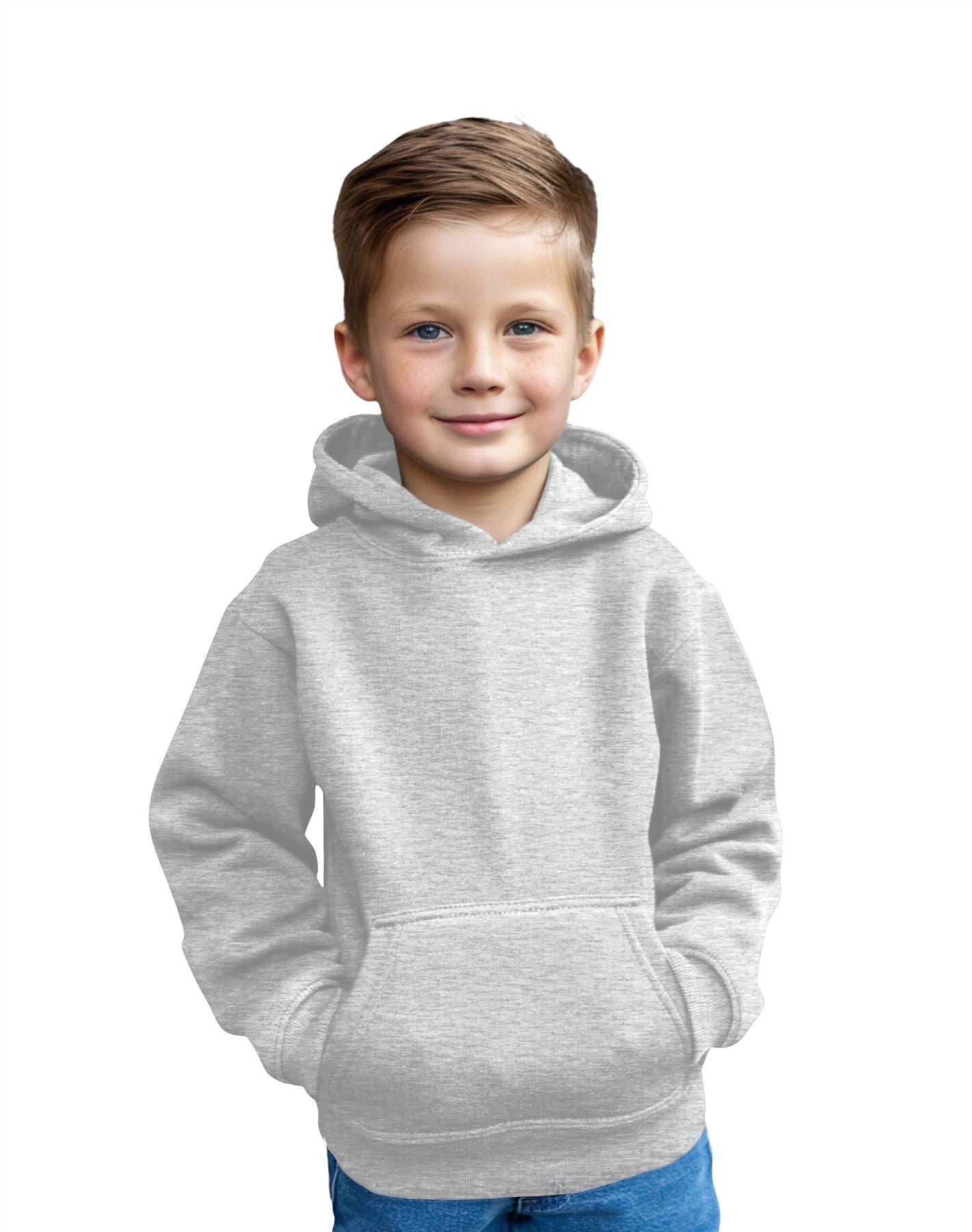 AZ400 Aykiz Kids Boys Girls Plain Pullover Hoodie Age 3-13 Years