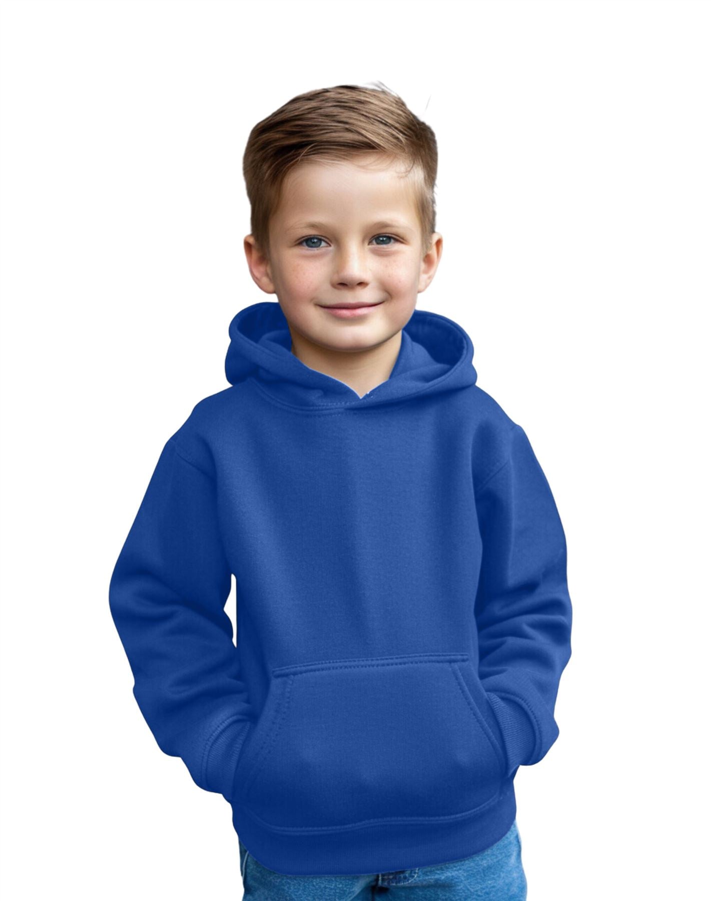 AZ400 Aykiz Kids Boys Girls Plain Pullover Hoodie Age 3-13 Years