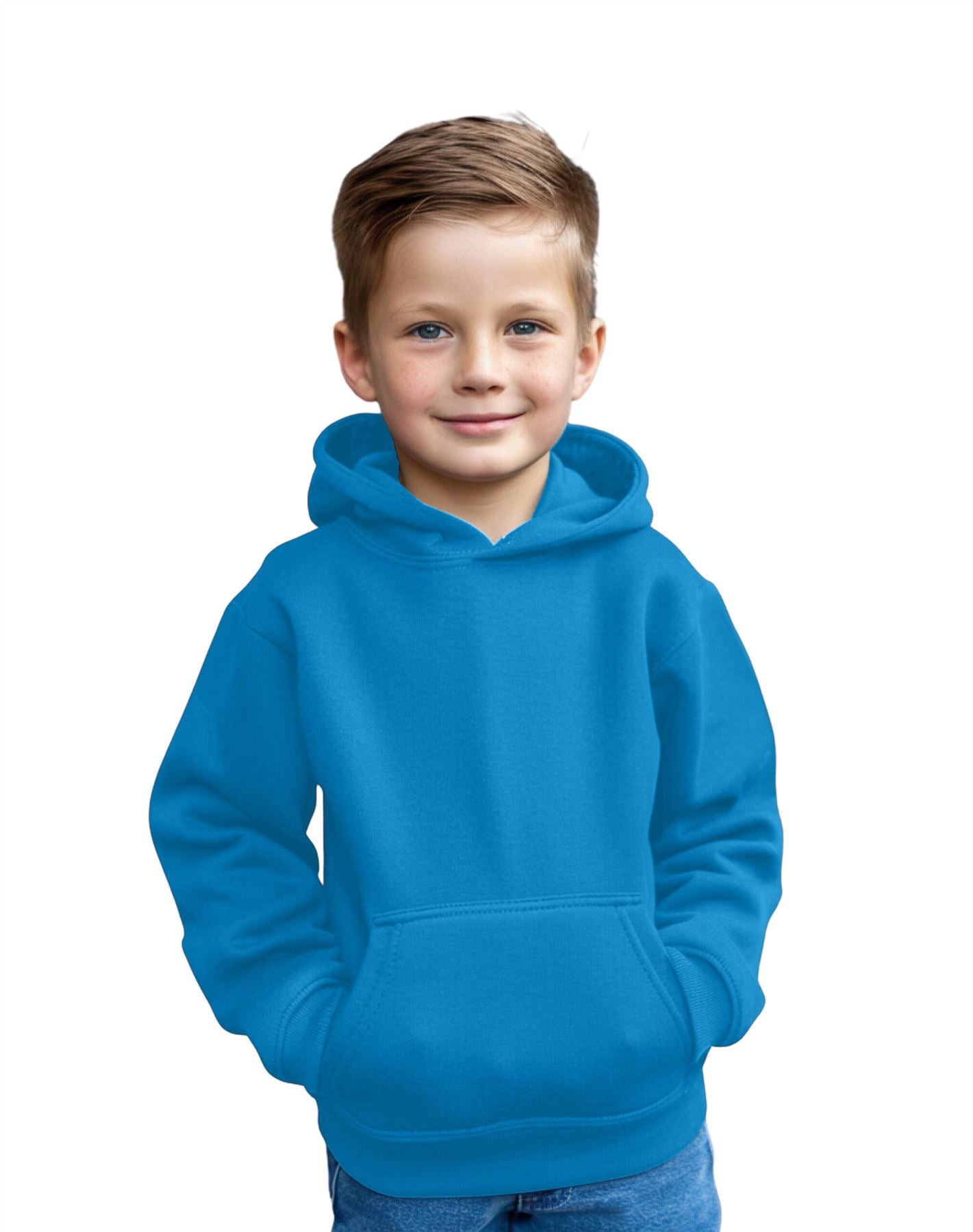 AZ400 Aykiz Kids Boys Girls Plain Pullover Hoodie Age 3-13 Years