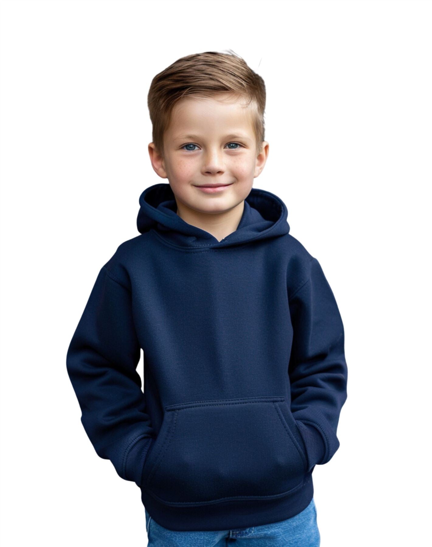 AZ400 Aykiz Kids Boys Girls Plain Pullover Hoodie Age 3-13 Years