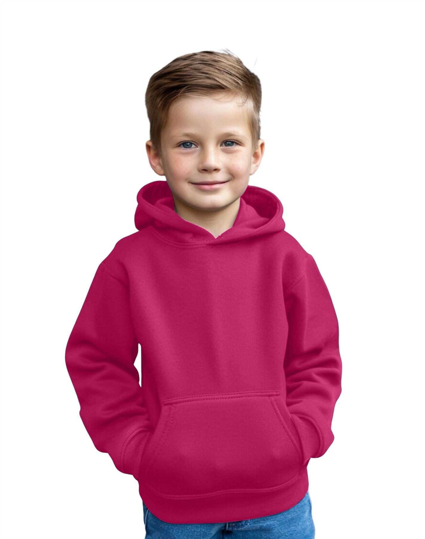 AZ400 Aykiz Kids Boys Girls Plain Pullover Hoodie Age 3-13 Years