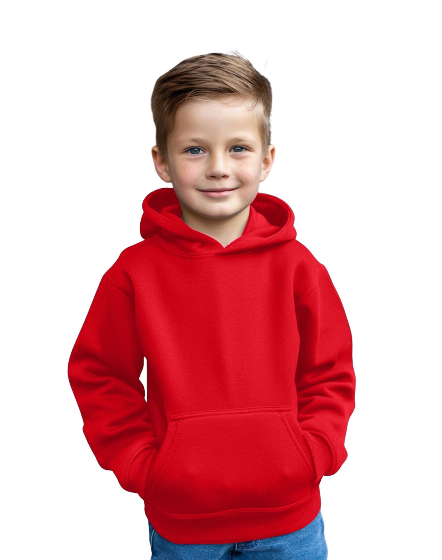 AZ400 Aykiz Kids Boys Girls Plain Pullover Hoodie Age 3-13 Years